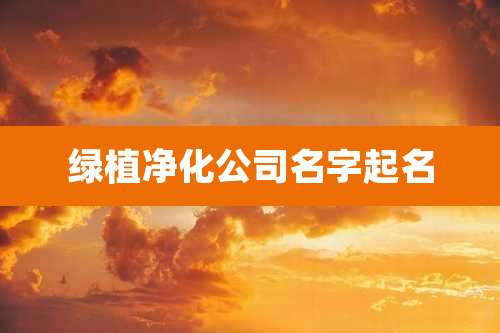 绿植净化公司名字起名
