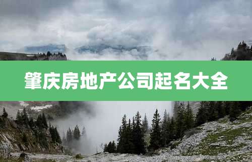 肇庆房地产公司起名大全