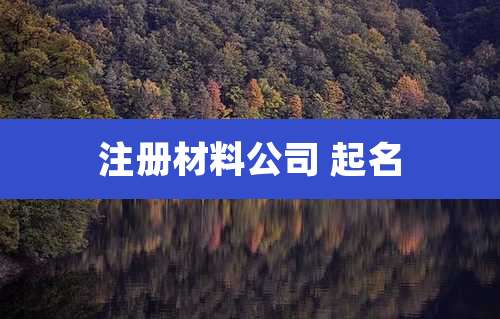 注册材料公司 起名