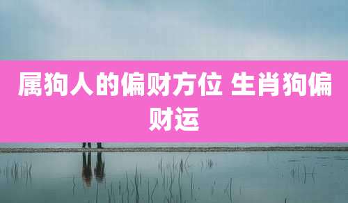 属狗人的偏财方位 生肖狗偏财运
