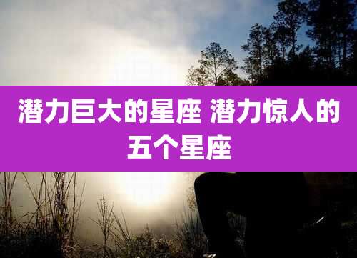潜力巨大的星座 潜力惊人的五个星座