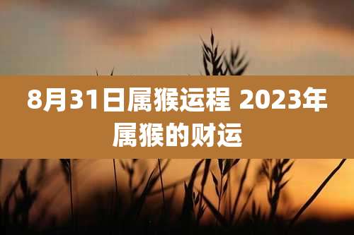 8月31日属猴运程 2023年属猴的财运