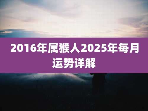 2016年属猴人2025年每月运势详解
