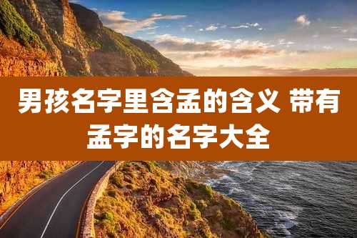 男孩名字里含孟的含义 带有孟字的名字大全