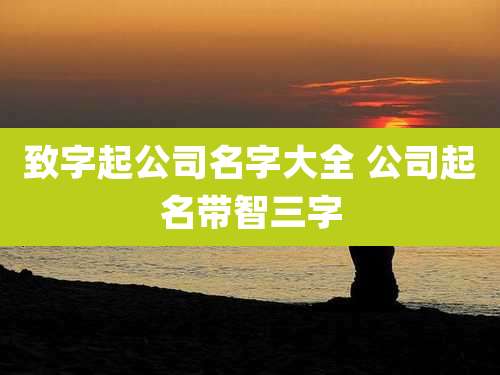 致字起公司名字大全 公司起名带智三字