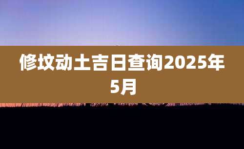 修坟动土吉日查询2025年5月