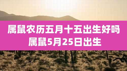 属鼠农历五月十五出生好吗 属鼠5月25日出生