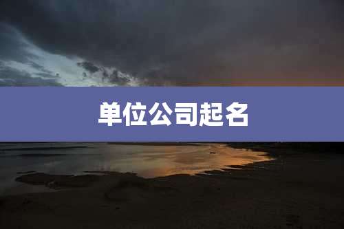单位公司起名