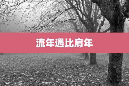 流年遇比肩年