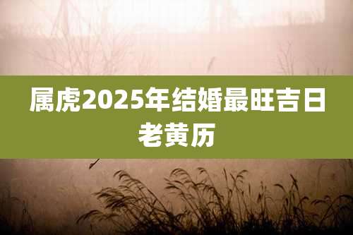 属虎2025年结婚最旺吉日老黄历