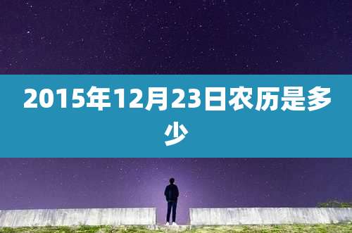 2015年12月23日农历是多少