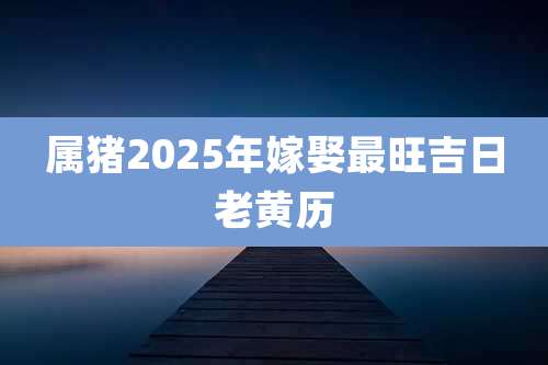 属猪2025年嫁娶最旺吉日老黄历
