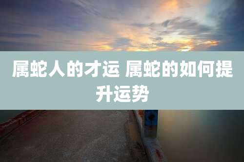 属蛇人的才运 属蛇的如何提升运势