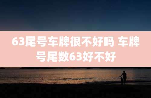 63尾号车牌很不好吗 车牌号尾数63好不好