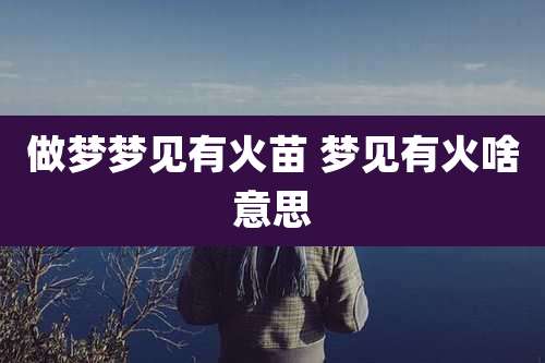 做梦梦见有火苗 梦见有火啥意思