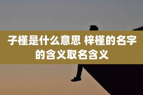 子槿是什么意思 梓槿的名字的含义取名含义
