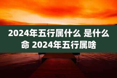 2024年五行属什么 是什么命 2024年五行属啥