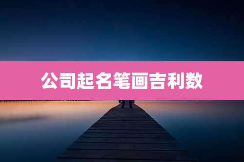 公司起名笔画吉利数