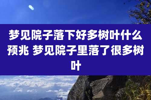 梦见院子落下好多树叶什么预兆 梦见院子里落了很多树叶