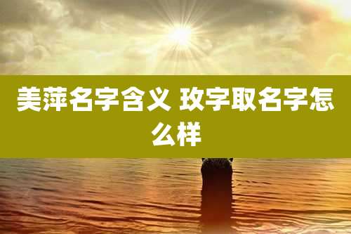 美萍名字含义 玫字取名字怎么样