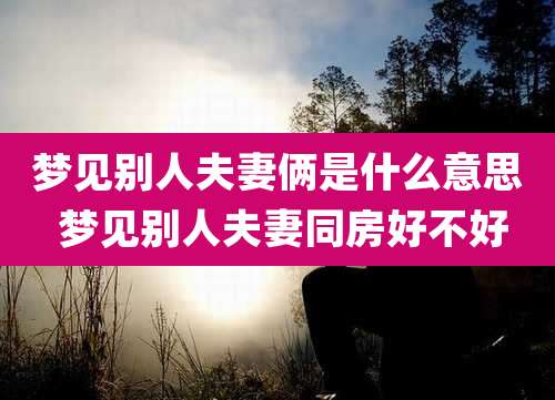 梦见别人夫妻俩是什么意思 梦见别人夫妻同房好不好