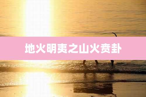 地火明夷之山火贲卦