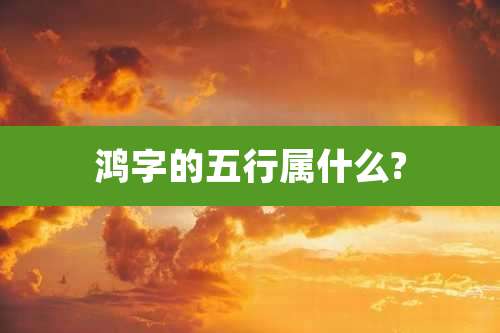 鸿字的五行属什么?
