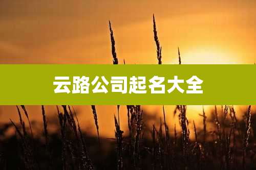 云路公司起名大全