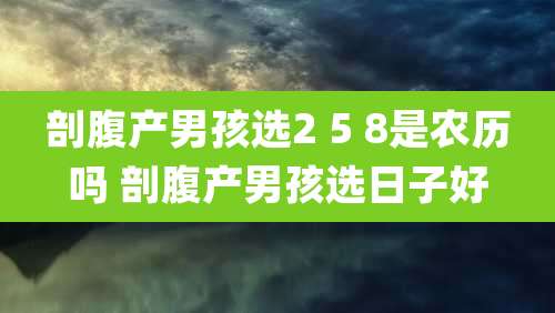 剖腹产男孩选2 5 8是农历吗 剖腹产男孩选日子好