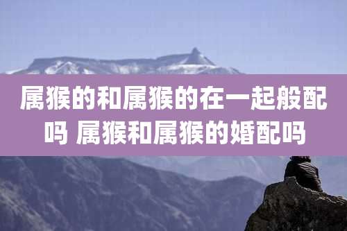 属猴的和属猴的在一起般配吗 属猴和属猴的婚配吗