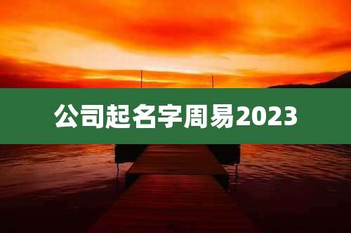 公司起名字周易2023