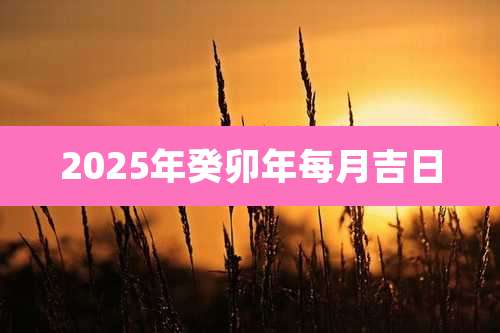 2025年癸卯年每月吉日