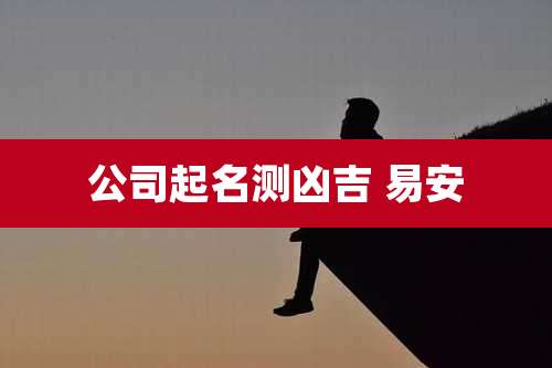 公司起名测凶吉 易安