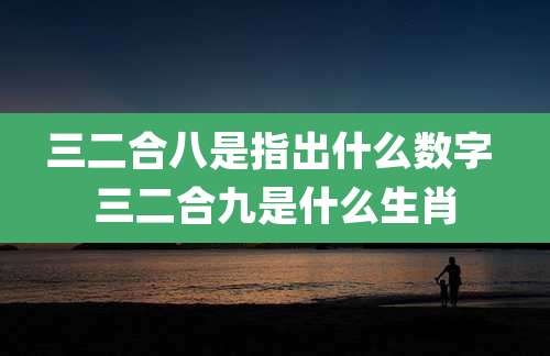 三二合八是指出什么数字 三二合九是什么生肖