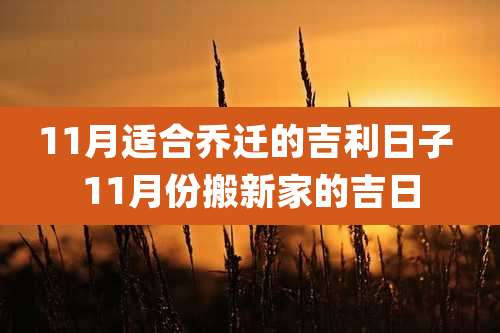 11月适合乔迁的吉利日子 11月份搬新家的吉日