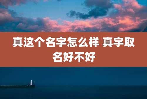 真这个名字怎么样 真字取名好不好