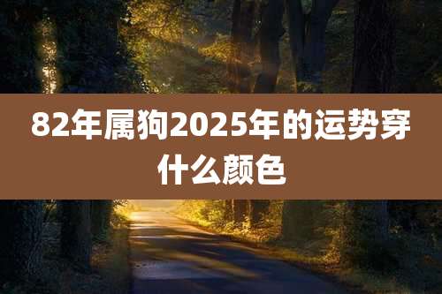 82年属狗2025年的运势穿什么颜色