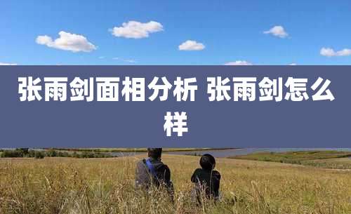 张雨剑面相分析 张雨剑怎么样