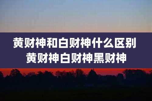 黄财神和白财神什么区别 黄财神白财神黑财神