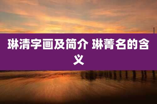 琳清字画及简介 琳菁名的含义