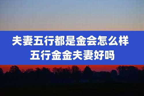 夫妻五行都是金会怎么样 五行金金夫妻好吗