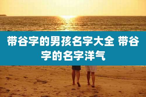 带谷字的男孩名字大全 带谷字的名字洋气