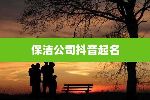 保洁公司抖音起名