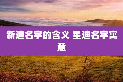 新迪名字的含义 星迪名字寓意