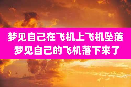 梦见自己在飞机上飞机坠落 梦见自己的飞机落下来了