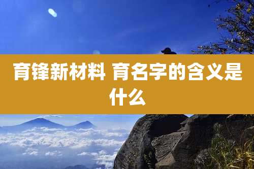 育锋新材料 育名字的含义是什么