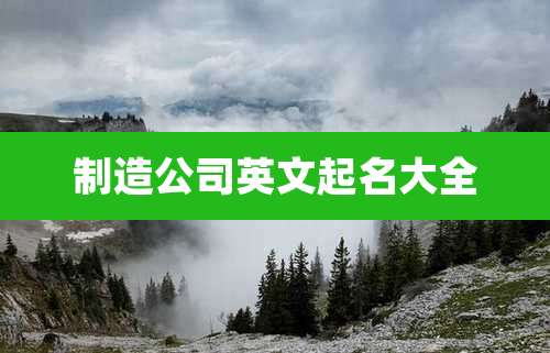 制造公司英文起名大全