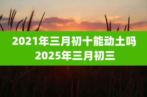 2021年三月初十能动土吗 2025年三月初三