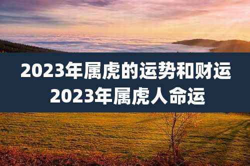 2023年属虎的运势和财运 2023年属虎人命运