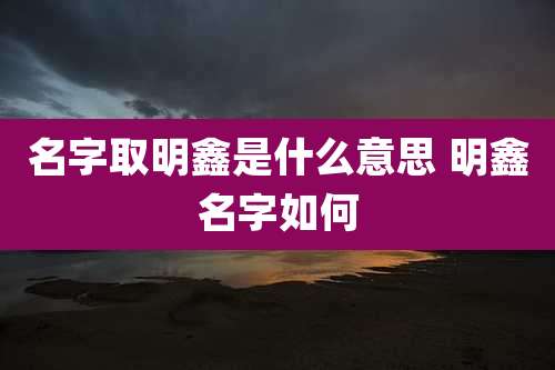 名字取明鑫是什么意思 明鑫名字如何